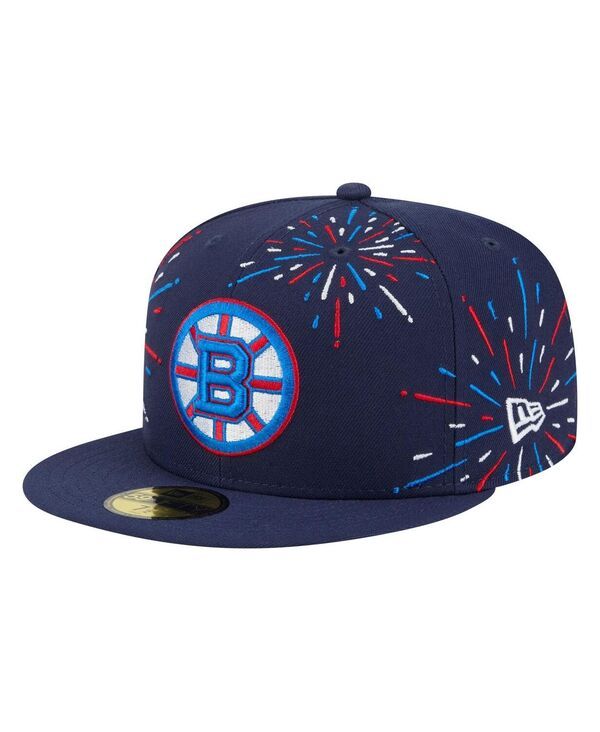 ニューエラ メンズ アクセサリー 帽子 New Era Mens Navy Boston Bruins Americana Fireworks 59FIFTY Fitted Hat Navy ネイビー