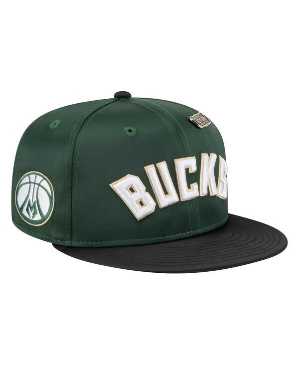 ニューエラ メンズ アクセサリー 帽子 ヴィンテージ サテン New Era Mens Hunter GreenBlack Milwaukee Bucks Throwback Satin Vintag