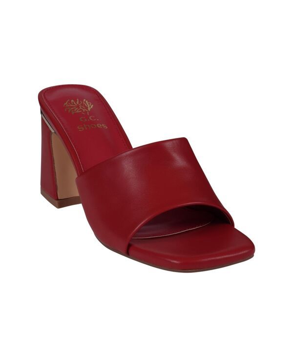 ジーシーシューズ レディース シューズ サンダル ヒール GC Shoes Womens Soho Square Toe Block Heel Dress Sandals Red レッド 12,074円