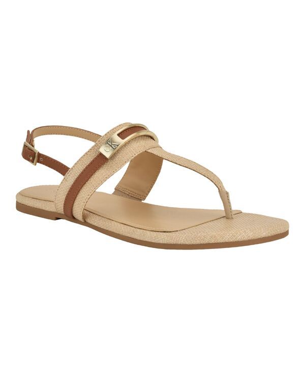 カルバンクライン レディース シューズ サンダル Calvin Klein Womens Bettia Flat Slingback Sandals BeigeCognac ベージュ