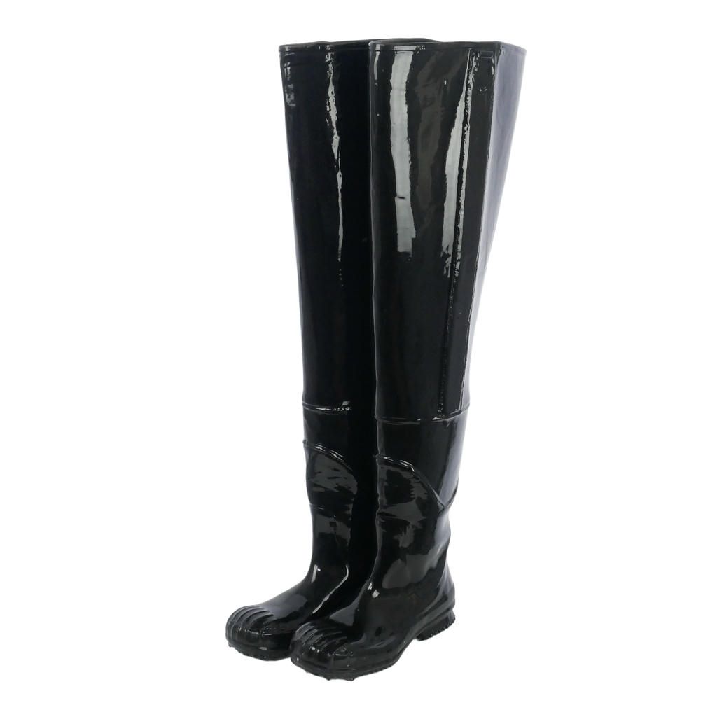 メゾンマルジェラ Maison Margiela 22SS ラバードリップ 加工 サイハイブーツ ロングブーツ 39 黒 ブラック S97WW0058 44,915円