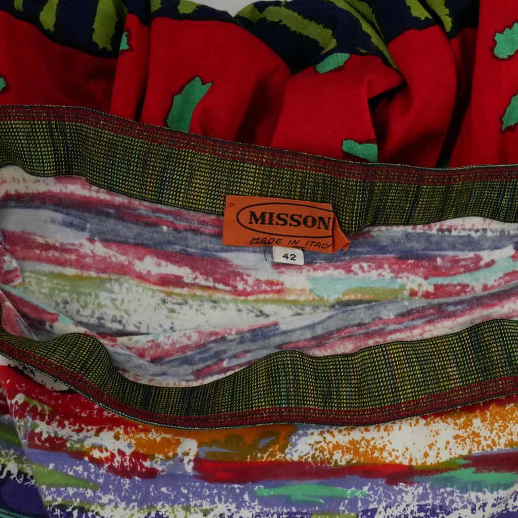 ミッソーニ MISSONI ロングスカート プリーツ 総柄 42 マルチカラー