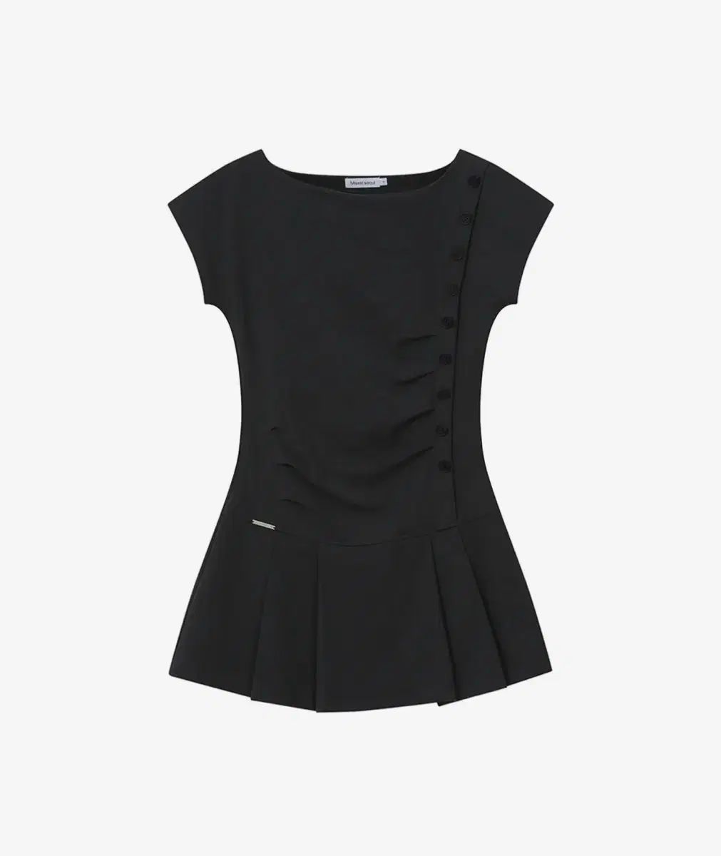 新品 ミセキソウル ONE PIECE Pleats button mini onepiece BLACK