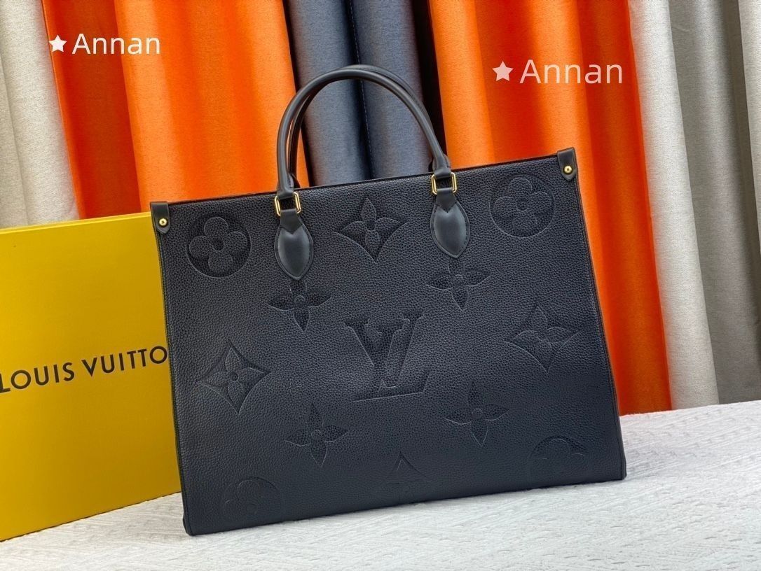 送料込☆ ルイヴィトン LOUIS VUITTON ハンドバッグ モノグラム アンプラント オンザゴー GM ノワール M44925 ユニセックス モノグラムアンプラント