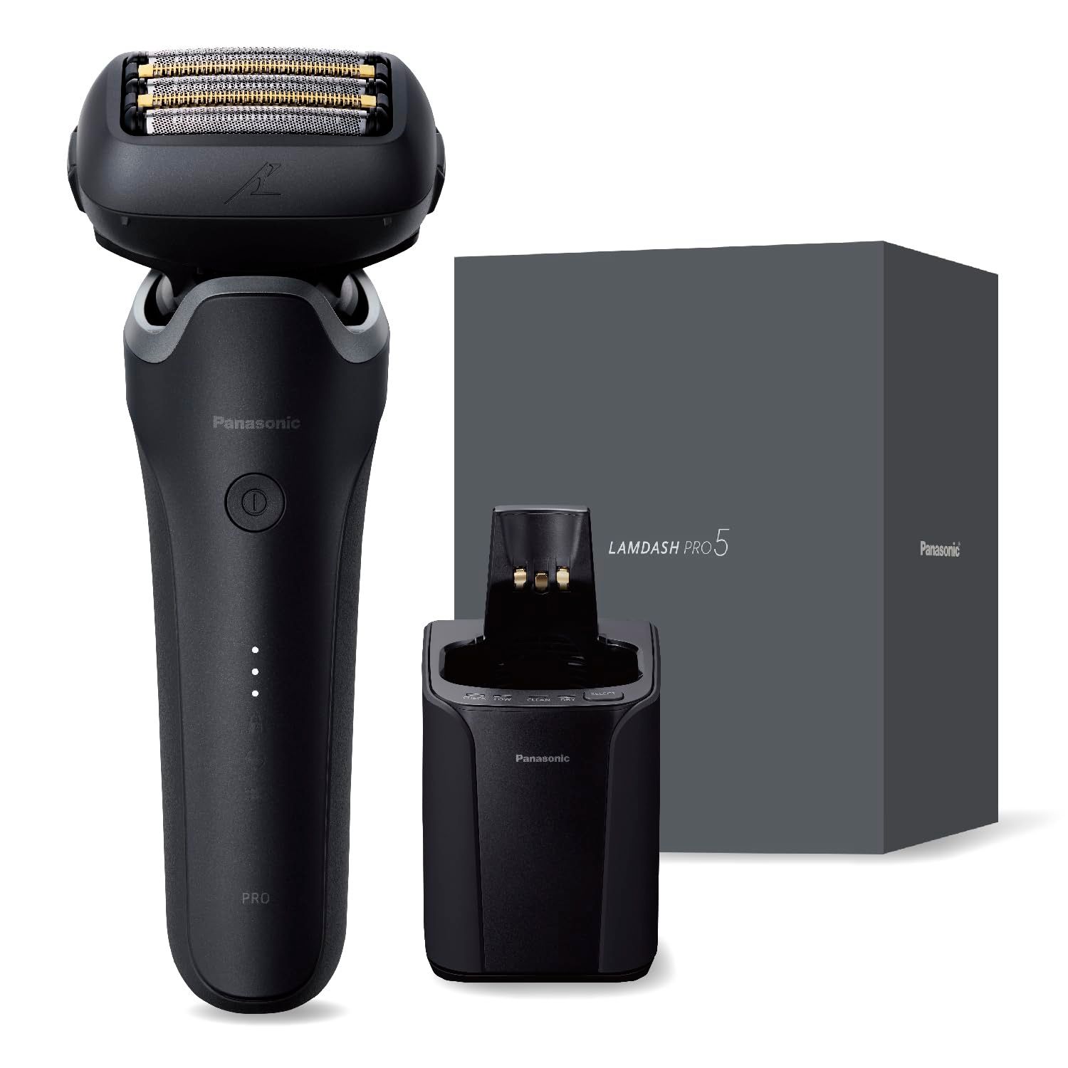 パナソニック メンズ シェーバー ラムダッシュ PRO 5枚刃 電動 髭剃り ラムダッシュAI⁺ 全自動洗浄充電器 ES-L571D-K マットブラック [全自動洗浄充電器/充電中でも剃れる]