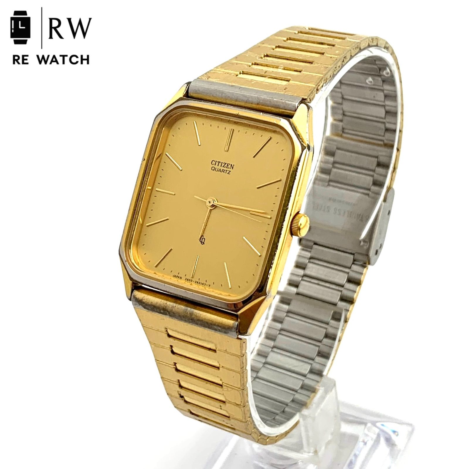中古】CITIZEN QUARTZ 2830 スクエア ゴールドカラー 腕時計 - メルカリ