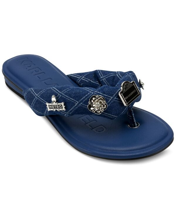 カール ラガーフェルド レディース シューズ サンダル KARL LAGERFELD PARIS Womens Ceejay Rue Embellished Sandals Blue ブルー