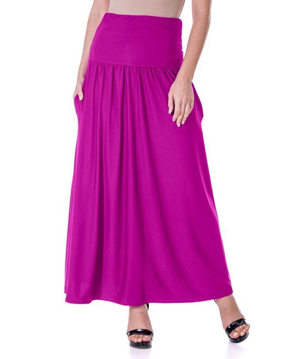 24 セブンコンフォート レディース ボトムス スカート マキシ 24seven Comfort Apparel Womens Foldover with Pockets Maxi Skirt Mag