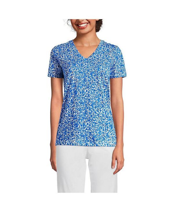 ランズエンド レディース トップス Tシャツ Vネック シャツ コットン Lands End Womens Relaxed Supima Cotton VNeck TShirt Ivoryvista