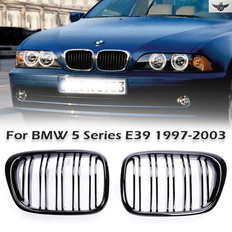 フロントバンパーキドニーグリル Mスタイルグリル BMW 5シリーズ E39 1997-2003 BMW E39 520I 523I 525I 528I 530I 535I 540I M5