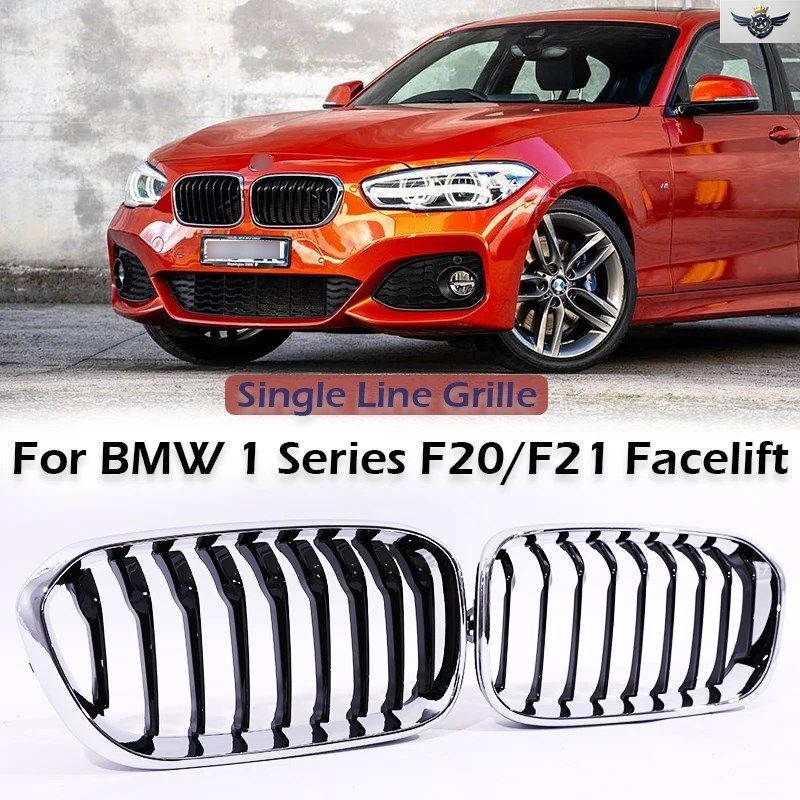 シングルスラットラインキドニーグリル グロスマットMグリル BMW 1シリーズ F20 F21 フェイスリフト 2015-2019 118D 120I M135