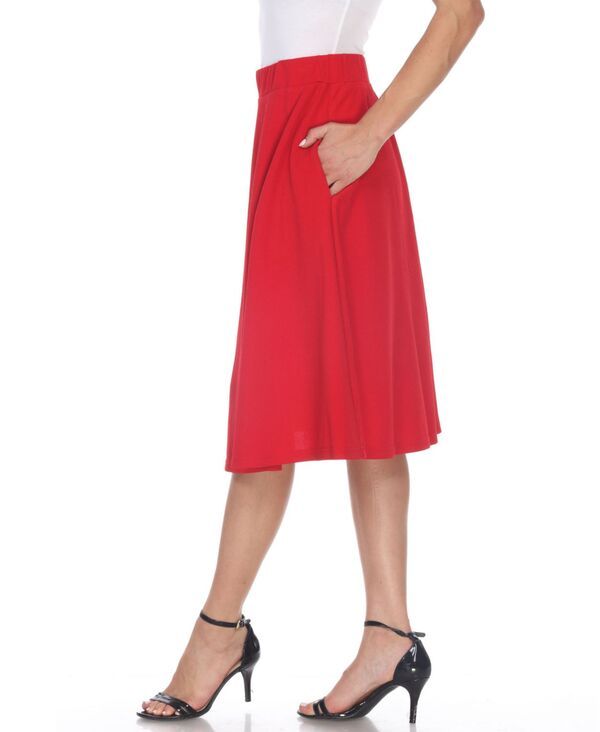 ホワイトマーク レディース ボトムス スカート White Mark Saya Flare Skirt Red レッド
