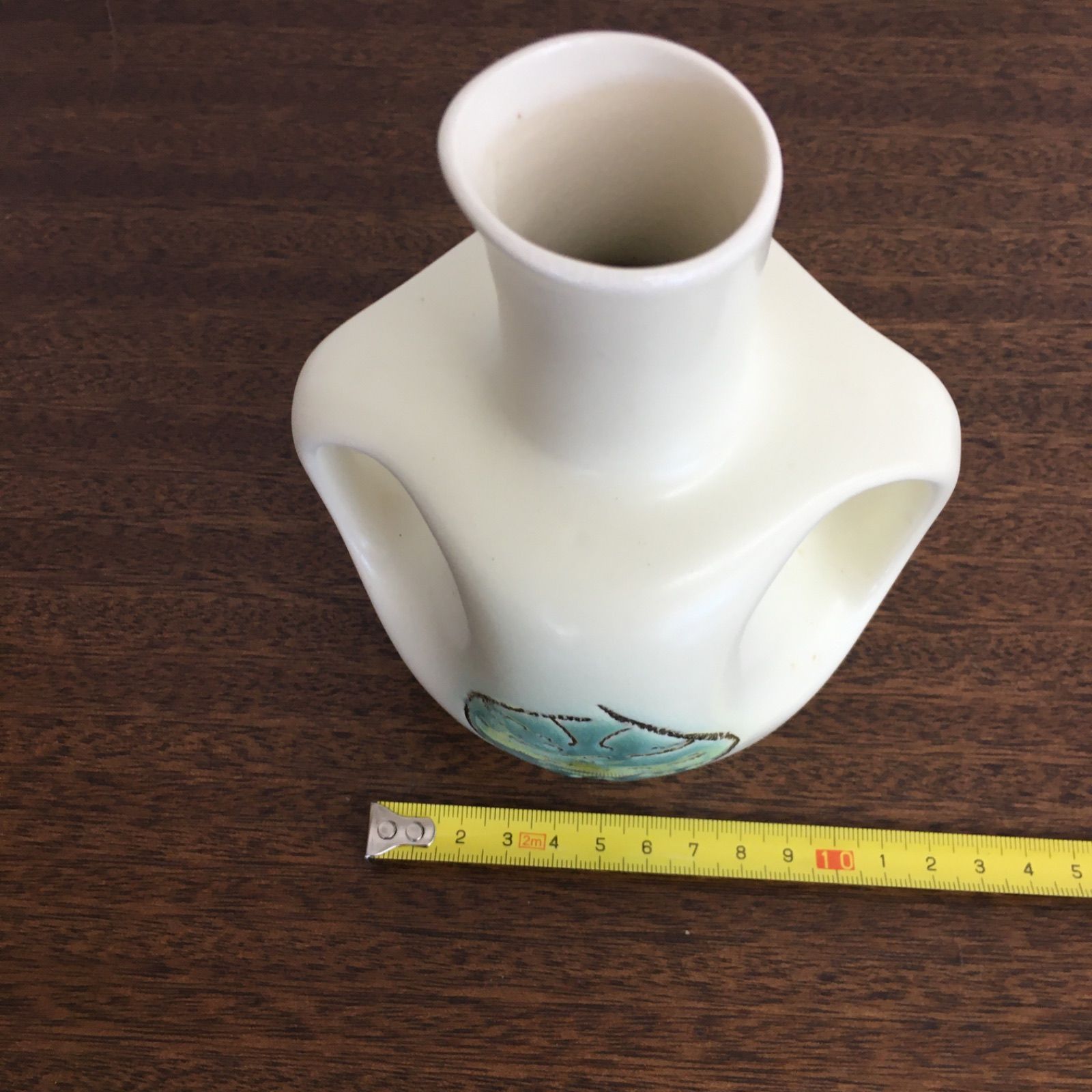 たち吉 創作陶器 葉文 水差し 花器 水呑み カップ付き 陶器セット