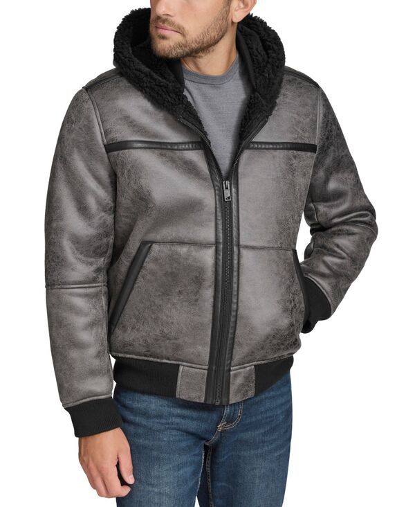マークニューヨーク メンズ アウター ジャケット・ブルゾン ジャケット Marc New York Mens Mapleton FauxShearling Jacket Black ブラック