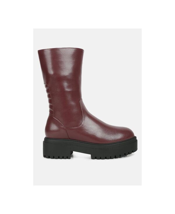 ロンドンラグ レディース シューズ ブーツ・レインブーツ London Rag Womens Lewisa Panelled Lug Sole Boots Burgundy バーガンディ