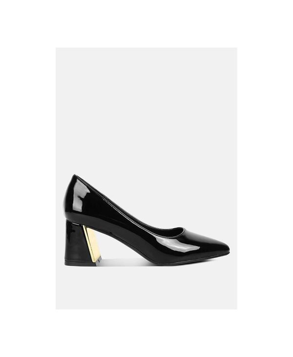 ロンドンラグ レディース シューズ パンプス トール ヒール London Rag zaila metallic accent block heel pumps Black ブラック