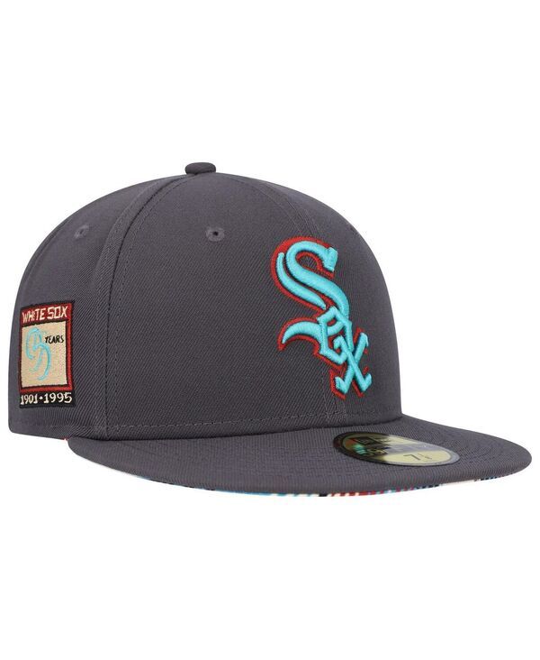 ニューエラ メンズ アクセサリー 帽子 プリント New Era Mens Graphite Chicago White Sox Print Undervisor 59FIFTY Fitted Hat