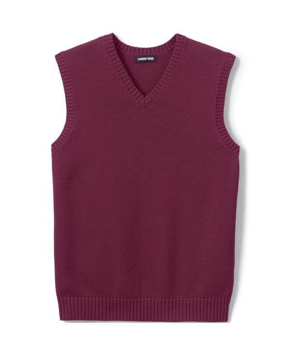 ランズエンド メンズ アウター ニット・セーター ベスト セーター コットン Lands End Mens School Uniform Cotton Modal Sweater Vest Burgu 11,536円