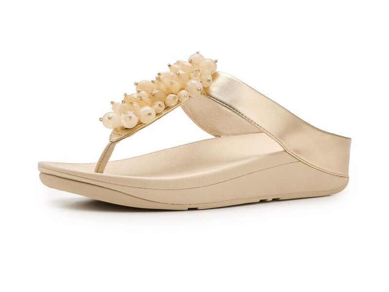フィットフロップ レディース シューズ サンダル FitFlop Fino BeadCluster ToePost Sandals Platino