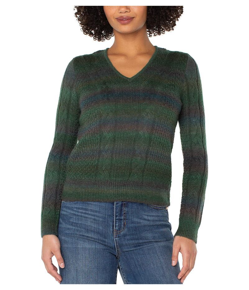 リヴァプール ロサンゼルス レディース アウター ニット・セーター Vネック ドロップショルダー Liverpool Los Angeles Long Sleeve Drop Shoulder Vne