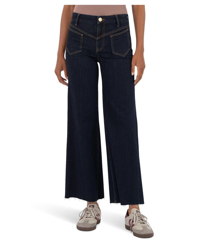 カットフロムザクロス レディース ボトムス デニムパンツ KUT from the Kloth Charlotte Highrise Wide Front Seam Leg Raw Hem In Su 14,804円