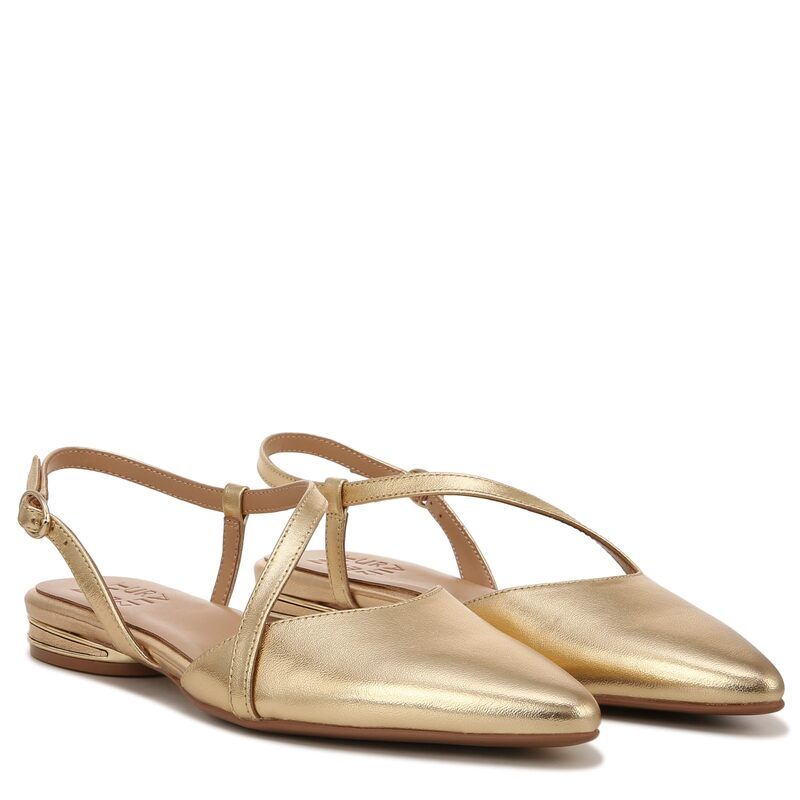 ナチュライザー レディース シューズ サンダル Naturalizer Hawaii Pointed Toe Slingback Flats Dark Gold Leath ゴールド