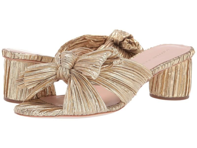 ロフラー ランダル レディース シューズ ヒール プリーツ Loeffler Randall Emilia Pleated Knot Mule Gold Pleated La ゴールド