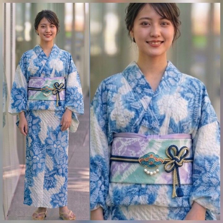 有松鳴海絞り 浴衣 高級総絞り 身丈157.5 裄66.5 手縫い 居敷当て肩当