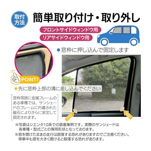 メッシュ サンシェード シエンタ 170系 向け 専用設計 網 サイド リヤクォーター リアクオーター プライバシー 遮光 遮熱 マグネット カーテン 車 SIENTA 互換品 互換性あり (170系 2代目 リヤサイド 二枚セット)ts