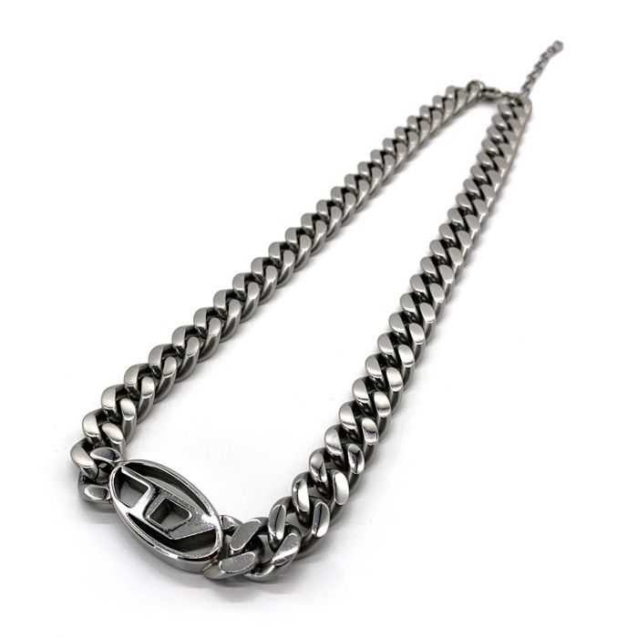 DIESEL ディーゼル Dロゴ チェーンネックレス シルバー DX1433040