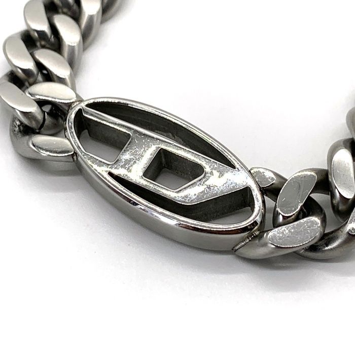 DIESEL ディーゼル Dロゴ チェーンネックレス シルバー DX1433040