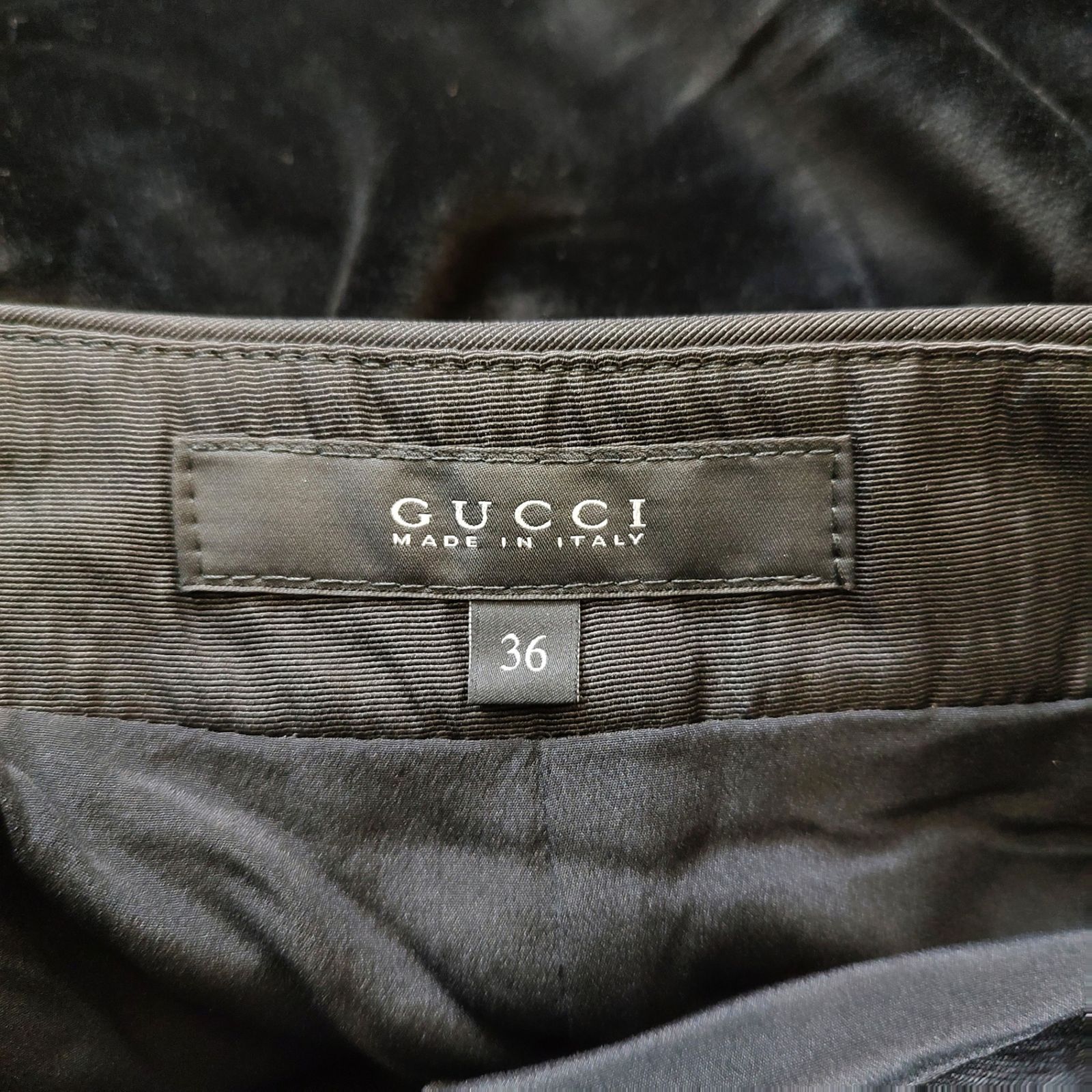 GUCCI グッチ ベロアスカート 354826 ZDV02 36 ブラック レディース