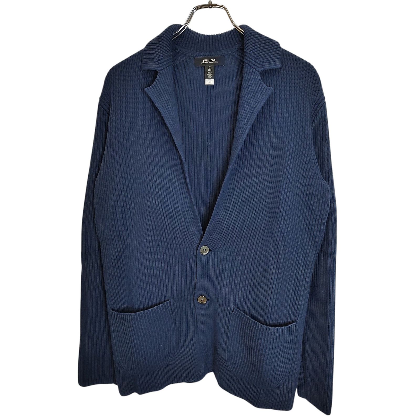【新品タグ付き】 RLX ラルフローレン ウールニットジャケット S ネイビー RLX RALPH LAUREN アールエルエックス ラルフローレン ゴルフ ニット