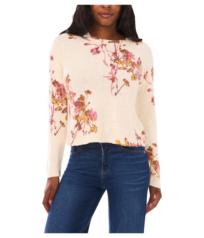ヴィンスカムート レディース アウター ニット・セーター クルーネック Vince Camuto Electric Bouquets Crew Neck Birch