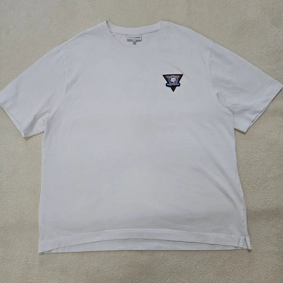 メゾンキツネ サーフ コラージュ オーバーサイズ 白 半袖Tシャツ