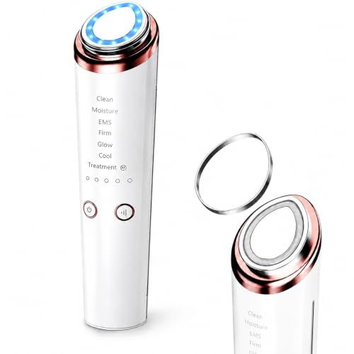 美顔器 RF美顔器 【2026新モデル】RF温冷美顔器 EMS 微電流 超音波振動 イオン導入 イオン導出 LED光ケア 1台多役 6モード 5段階レベル 毛穴ケア クレンジング 肌引き締め 目元ケア USB充電式 男女兼用i