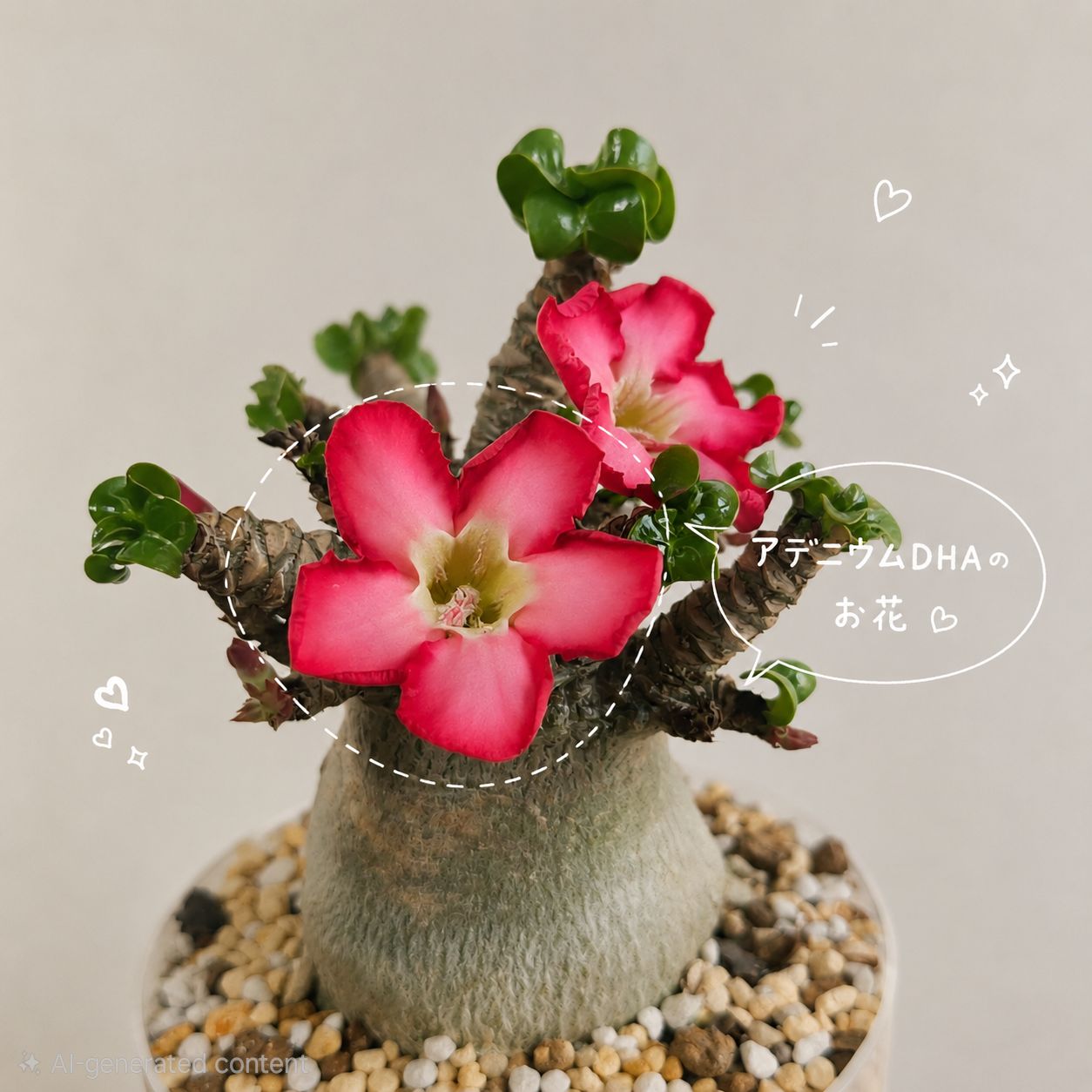 Mサイズ ➄《 Adenium Arabicum D.H.A》アデニウム アラビカム 獅子葉