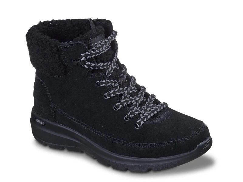 スケッチャーズ レディース シューズ ブーツ・レインブーツ Skechers Glacial Ultra Autumn Days Bootie Black ブラック