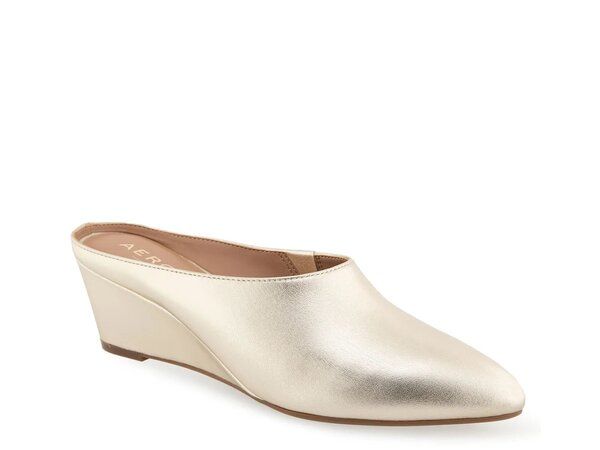 エアロソールズ レディース シューズ サンダル Aerosoles Camia Wedge Mule Platino
