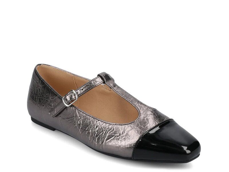 ジャーニー レディース シューズ パンプス Journee Theah Mary Jane Flat Pewter Metallic ピューター