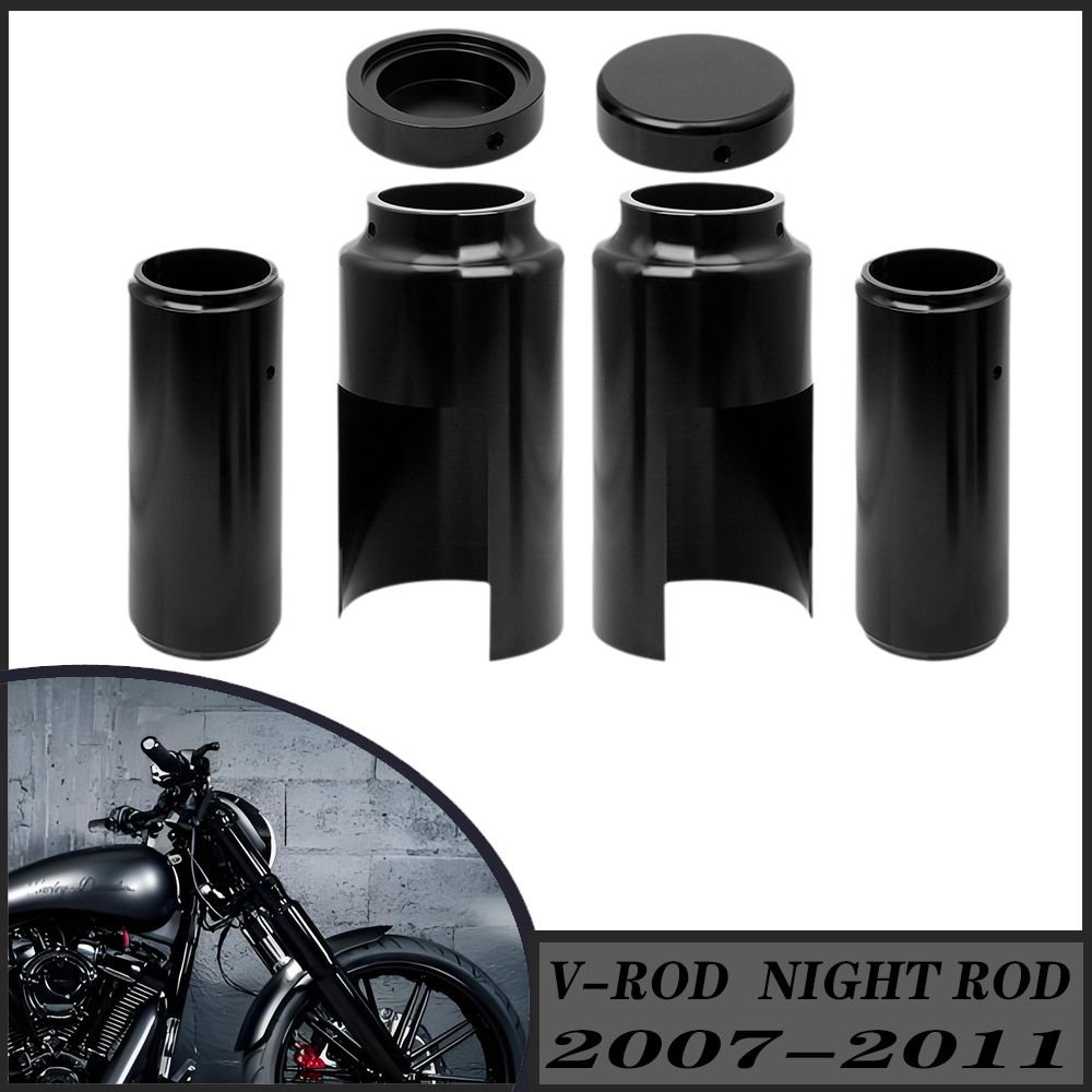 ハーレー V-ROD ナイトロッド/スペシャル 2007-2011 用 フロントフォークカバーキット ブラック