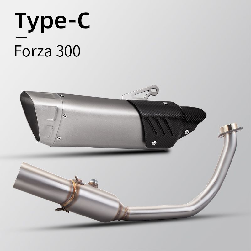 Forza300/Forza350 用 M12 ステンレス鋼マフラー カーボン柄カバー付き