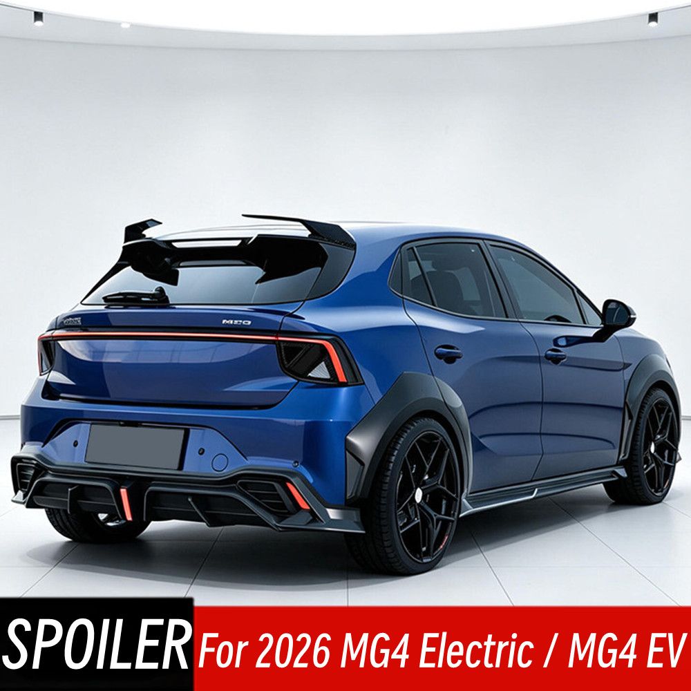 MG4 EV 2026用 リアルーフトランクスポイラーウィング 2個セット 光沢ブラック