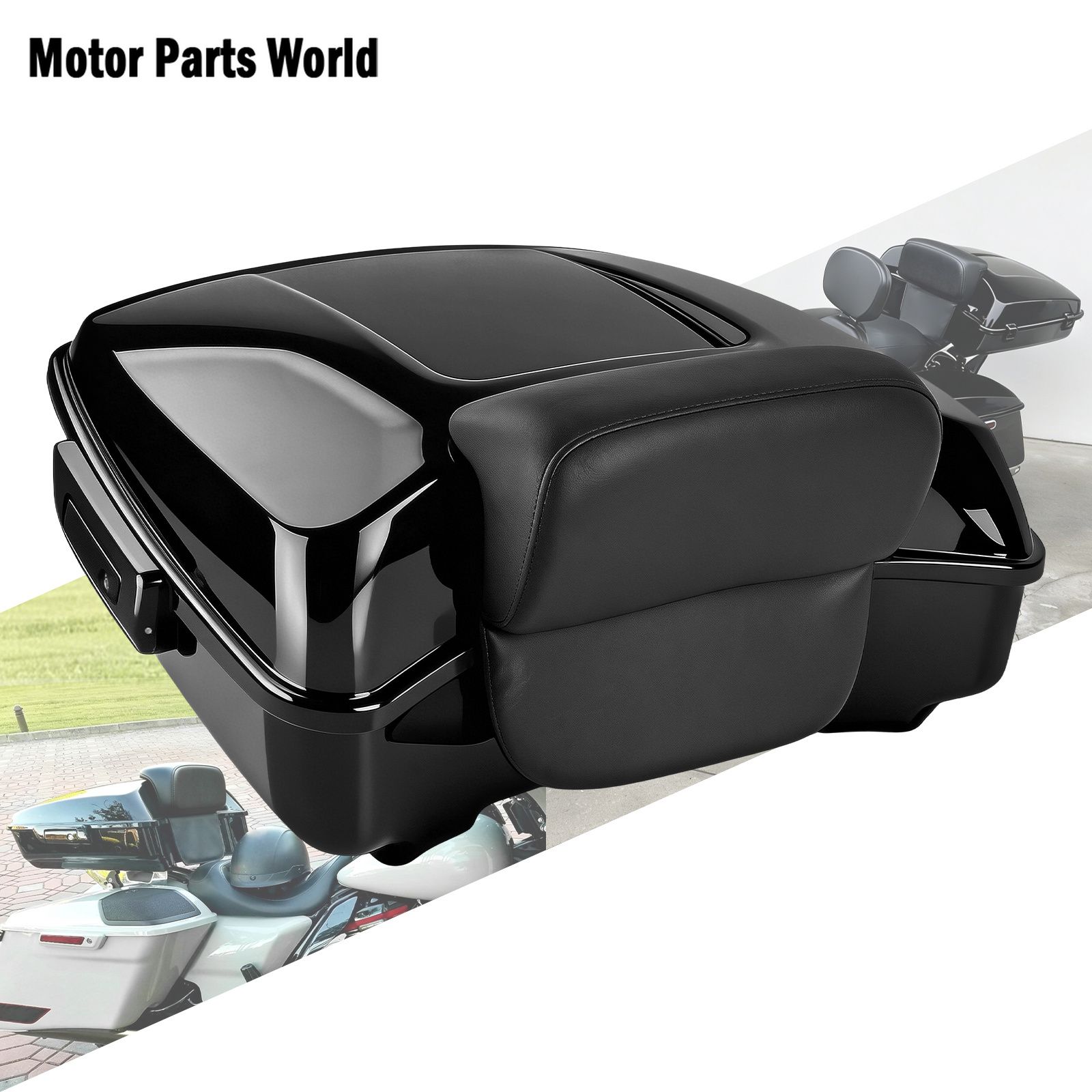 ハーレーツーリング 2014-2025年モデル用 チョップドツアーラゲッジ バックレスト付きリアトップケース