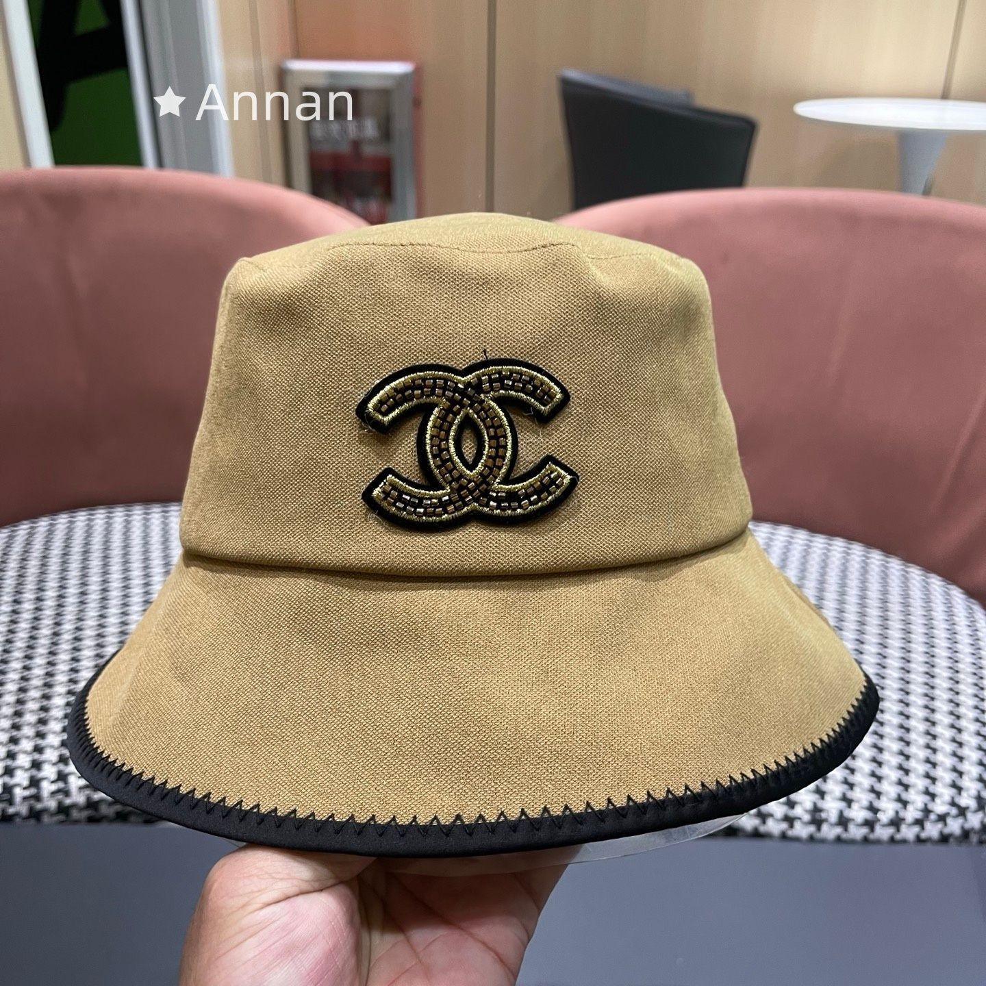 ✨CHANELバケットハット/beige brown size M✨最終格安特価 希少品】綺麗 新品 CHANEL シャネル バケットハット 帽子 メンズ