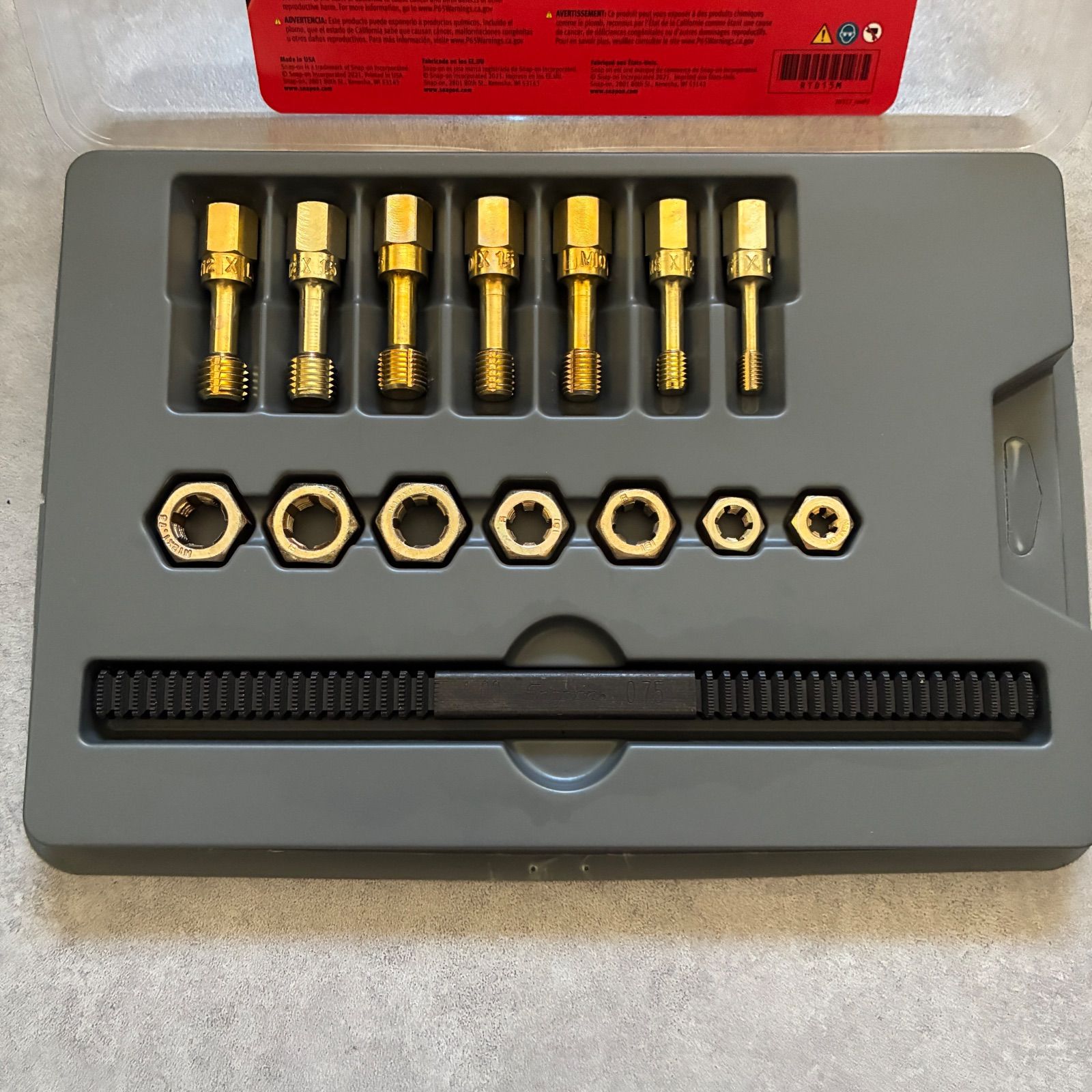 Snap-on スナップオン ネジ山修正タップ・ダイス ミリサイズ 14ピース