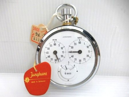 ユンハンス JUNGHANS ストップウォッチ 手巻き 55 ドイツ製 レトロ 動確OK 中古■