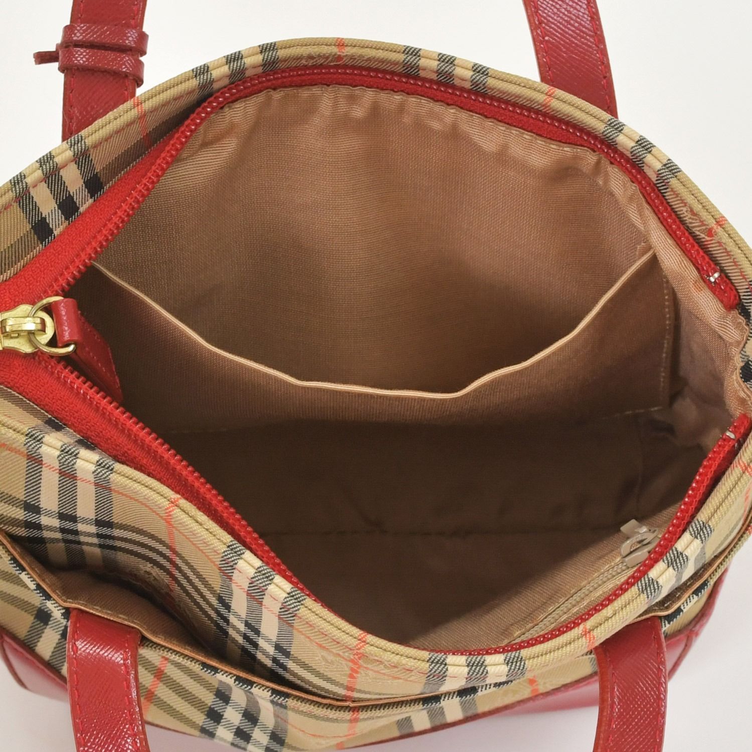 BURBERRY バーバリー ハンドバッグ ノバチェック キャンバス レザー