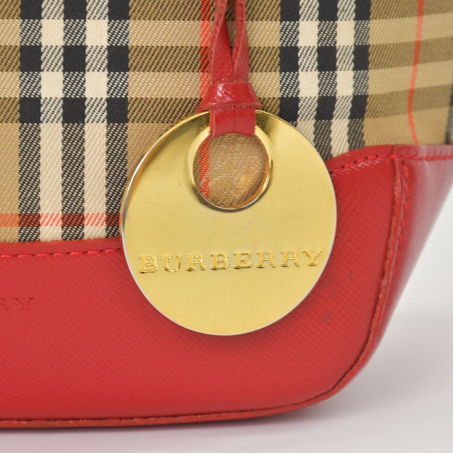 BURBERRY バーバリー ハンドバッグ ノバチェック キャンバス レザー