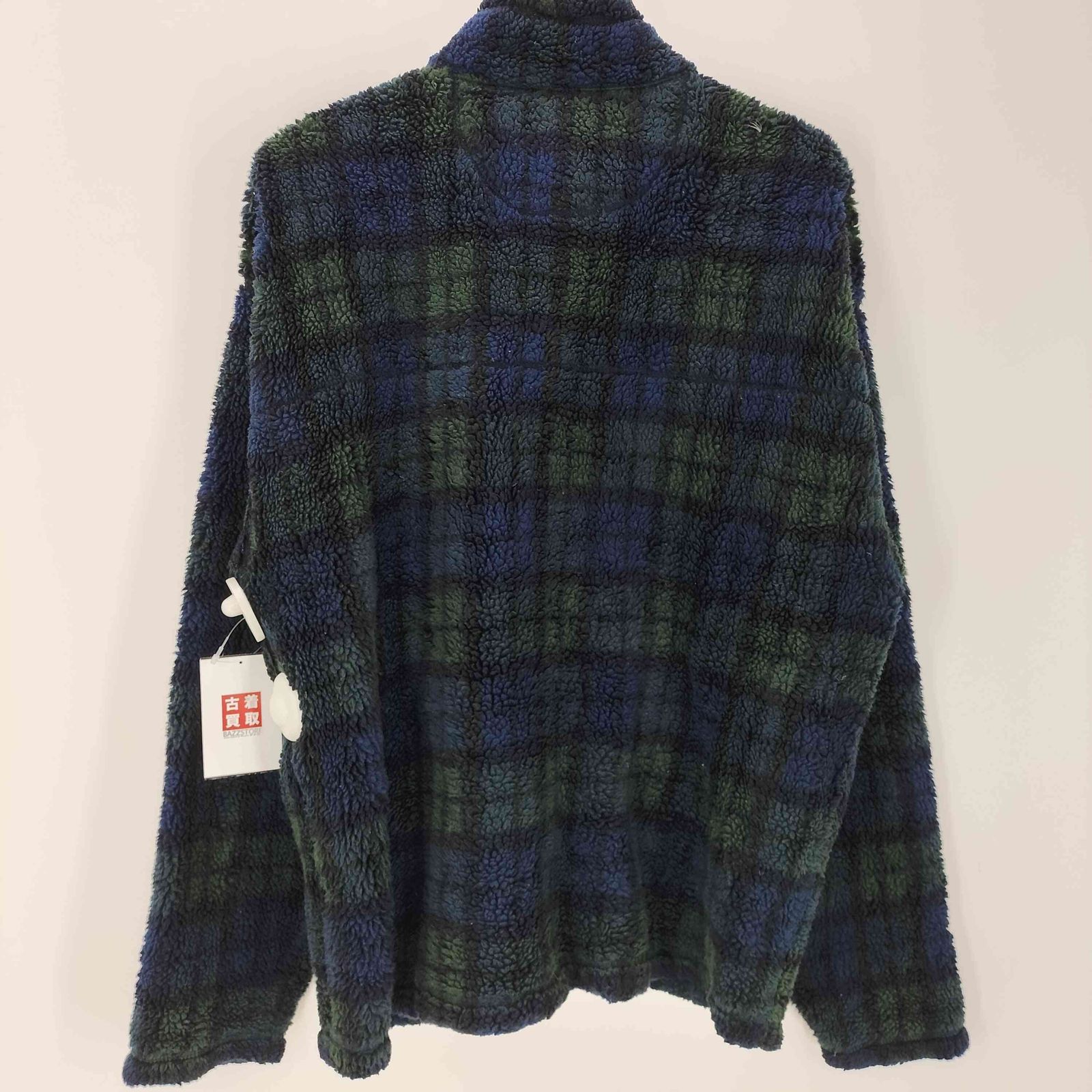 ギャップ Gap 90S OLD デカタグ チェック ボア フリース フルジップ
